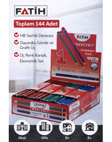 Fatih Mercanlı 12010 HB Pencil Without Eraser 144 Pieces Assorted Colors Fatih Mercanlı 12010 HB Pencil Without Eraser 144 Pieces Assorted Colors