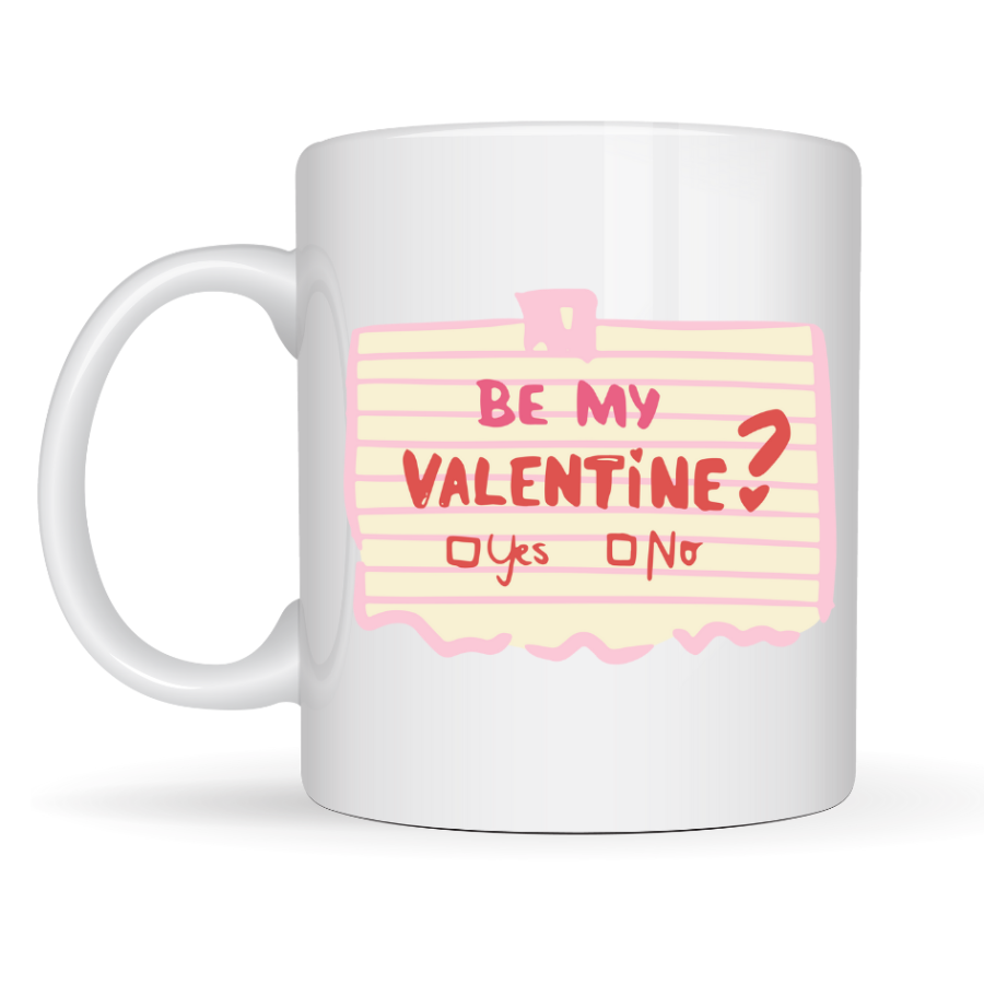 Be My Valentine Porcelain Mug – Model 8 Special Romantic Design for Valentines