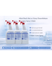 Alcohol Based Tool and Surface Disinfectant 1 Liter Spray 3 Pieces