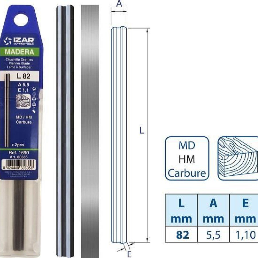 Izar Planing Knife 82 mm 1 Pair