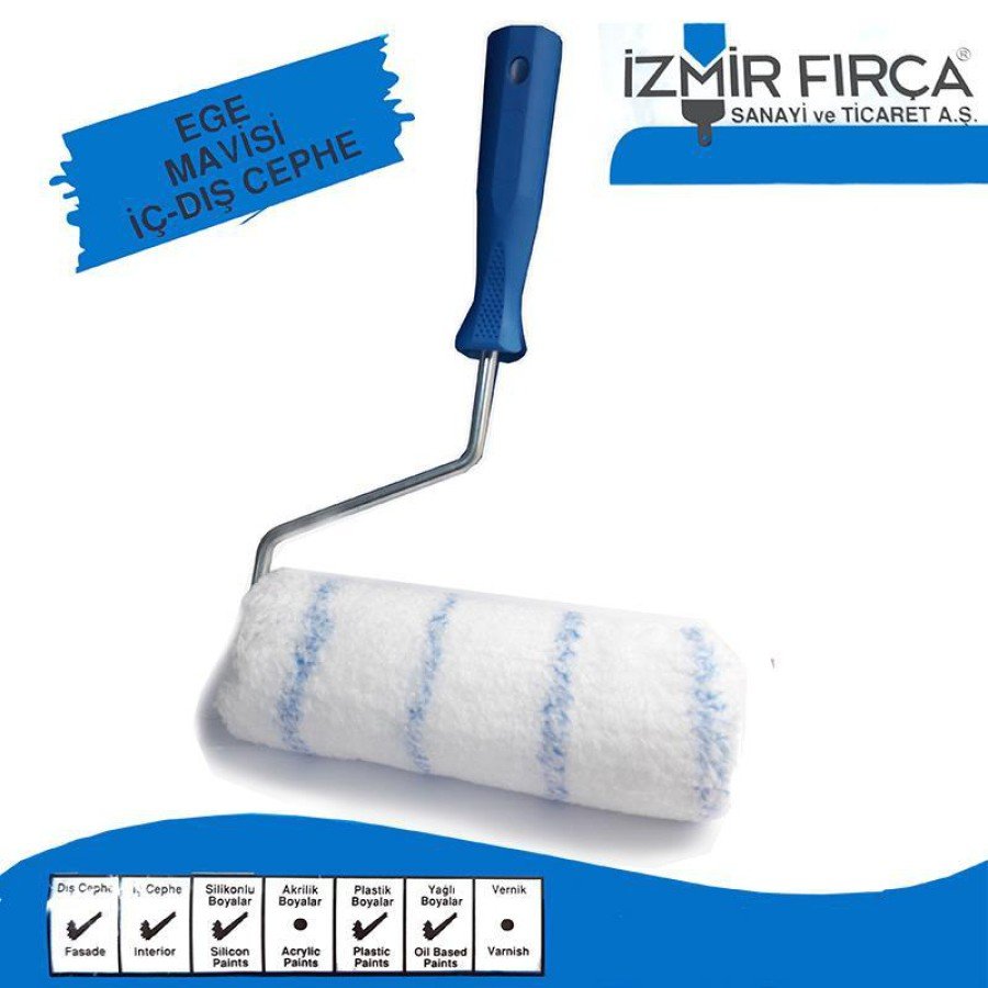 Izmir Brush Aegean Blue Interior Exterior Paint Roller 20 Cm Izmir Brush Aegean Blue Interior Exterior Paint Roller 20 Cm