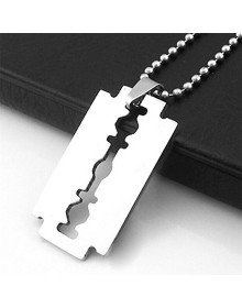Razor Steel Necklace - Razor Model Stainless Silver Color Steel Necklace