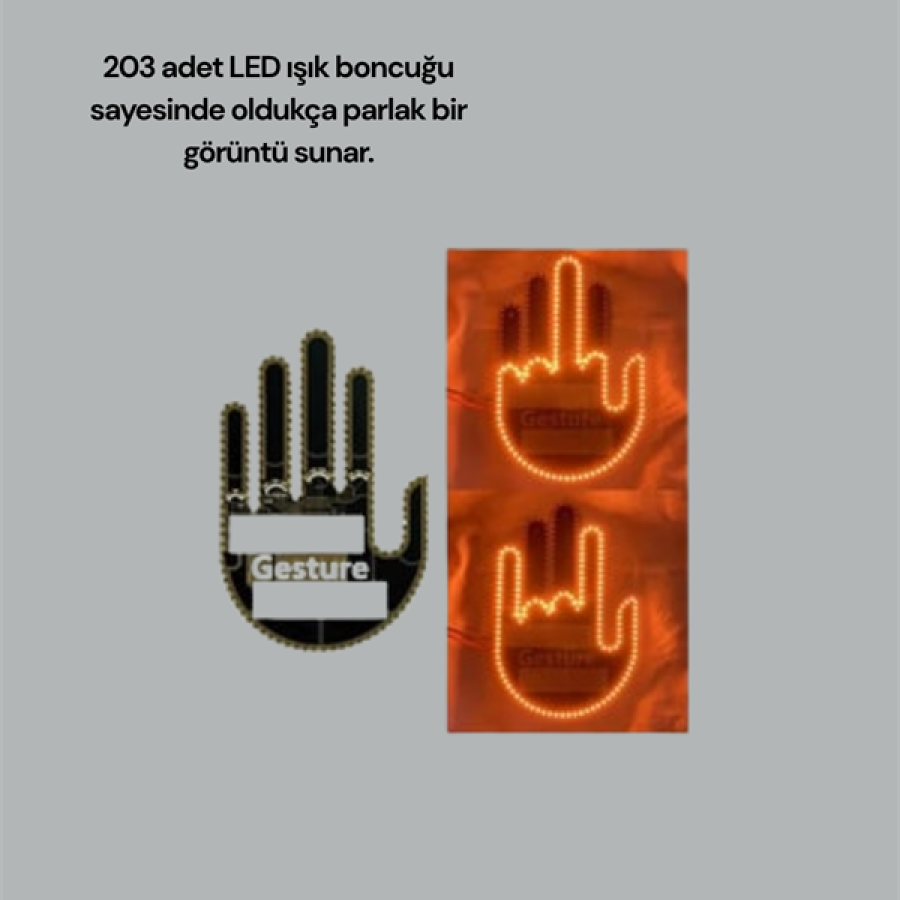 Wireless Controlled LED Gesture Light – 3 Modes Rear Car Message Light, High Brightness with 203 LEDs Wireless Controlled LED Gesture Light – 3 Modes Rear Car Message Light, High Brightness with 203 LEDs