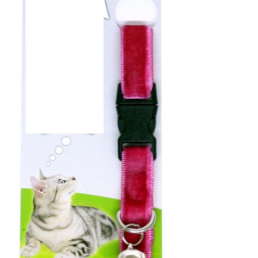 Velvet Textured Adjustable Cat Rattle Collar