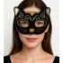 Velvet Textured Glitter Detailed Sparkly Cat Mask Gold Silver 20x13 cm