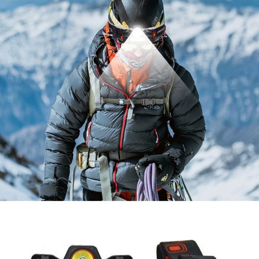 Headlamp - 8 Hours Durable Rechargeable Sensor Magnet - Camping - Fishing - Emergency Flashlight