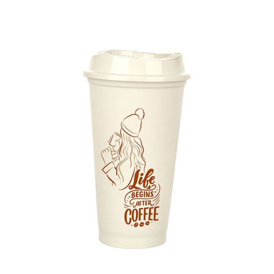 Coffee Cup - Cream with Lid 473 ml