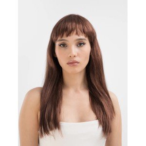 Brown Color Long Straight Party Wig - Long Brown Wig