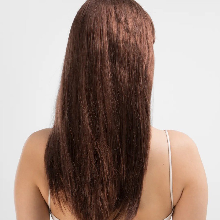 Brown Color Long Straight Party Wig - Long Brown Wig