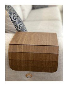 Brown Sofa Edge Wooden Anti-Slip Tray