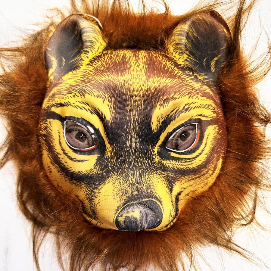 Brown Haired Tiger Lion Leopard Mask Mega Plush 32 No