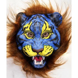 Brown Maned Hair Blue Faced Wolf Tiger Mask Mega Plush 38 No Brown Maned Hair Blue Faced Wolf Tiger Mask Mega Plush 38 No