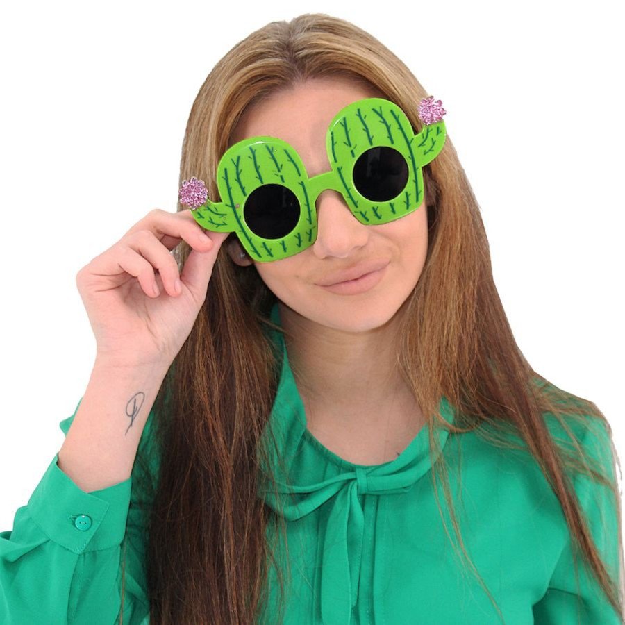 Cactus Themed Hawaiian Summer Party Glasses 8.5x18.5 cm