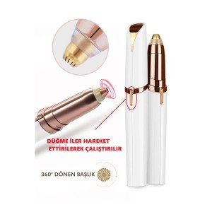 Pen Type Portable Fine Tip Hair Remover for Face Eyebrow Mustache Epilation Device (Battery Included)