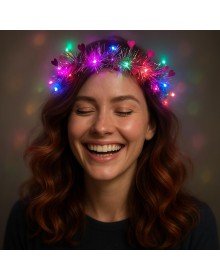 Heart Tassel Night Glow 3-Mode LED Light Crown Fuchsia Color