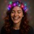 Heart Tassel Night Glow 3-Mode LED Light Crown Fuchsia Color