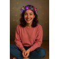 Heart Tassel Night Glow 3-Mode LED Light Crown Fuchsia Color