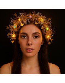 Heart Tassel Night Glow 3-Mode LED Light Crown Gold Color