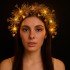 Heart Tassel Night Glow 3-Mode LED Light Crown Gold Color
