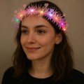 Heart Tassel Night Glow 3 Mode LED Light Crown Pink Color