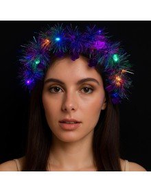 Heart Tassel Night Glow 3 Mode LED Light Crown Purple Color