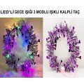 Heart Tassel Night Glow 3 Mode LED Light Crown Purple Color