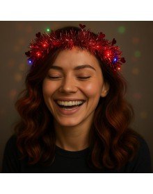 Heart Tassel Night Glow 3 Mode LED Light Crown Red Color