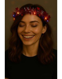 Heart Tassel Night Glow 3 Mode LED Light Crown Red Color