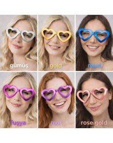 Heart Shaped Party Glasses 12 Pieces – 6 Colors (Without Glass)