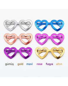 Heart Shaped Party Glasses 12 Pieces – 6 Colors (Without Glass)