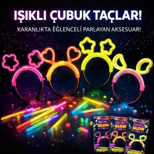 Glow in the Dark Crown Set 12 Pieces – Star Heart Moon Flower (3 Pieces Each Model)