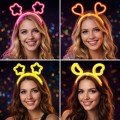 Glow in the Dark Crown Set 12 Pieces – Star Heart Moon Flower (3 Pieces Each Model) Glow in the Dark Crown Set 12 Pieces – Star Heart Moon Flower (3 Pieces Each Model)