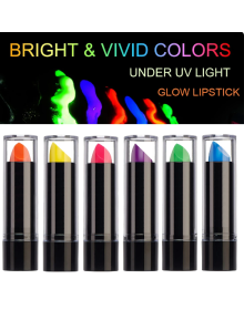 Glowing in the Dark Burning UV Neon Lipstick Face Paint 6 Pieces 6 Colors