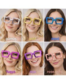 Square Shaped Party Glasses 12 Pieces – 6 Colors (Without Glass)
