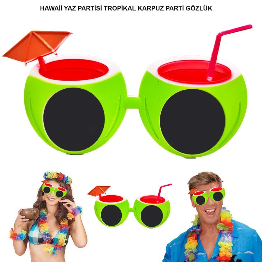 Watermelon Shaped Tropical Hawaii Summer Hello Party Glasses Watermelon Shaped Tropical Hawaii Summer Hello Party Glasses