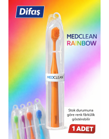 Difaş Medclean Rainbow Toothbrush 1 Medium Hard Colored Adult Toothbrush
