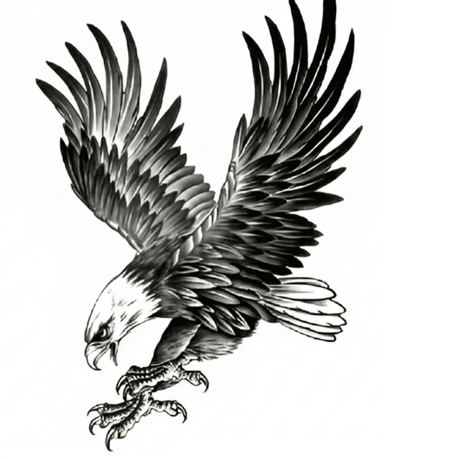 Eagle Temporary Tattoo Template Large Size