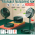 Folding Telescopic Floor Fan Summer Quiet Student Desktop Fan USB Rechargeable Portable Home Mini Air Cooler
