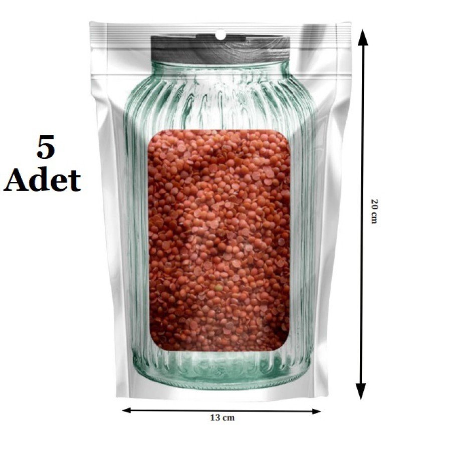 Jar Appearance Ziplock Storage Bag with Snap Fasteners and Practical Bag 5 Pieces