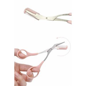 Curved Eyebrow Trimmer Set with Eyebrow Scissors and Eyebrow Razor Stainless Steel Blades Curved Eyebrow Trimmer Set with Eyebrow Scissors and Eyebrow Razor Stainless Steel Blades