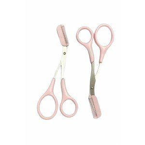Curved Eyebrow Trimmer Set with Eyebrow Scissors and Eyebrow Razor Stainless Steel Blades