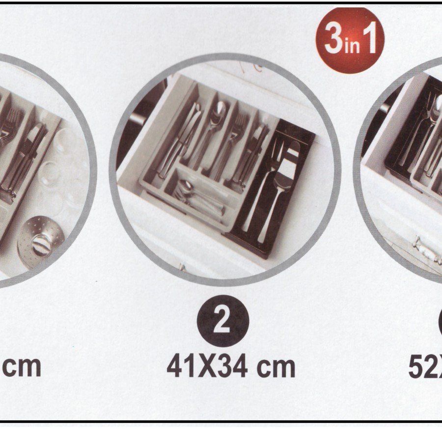 Sliding Cutlery Organizer - 3 Stage Sliding - Opens Left and Right
