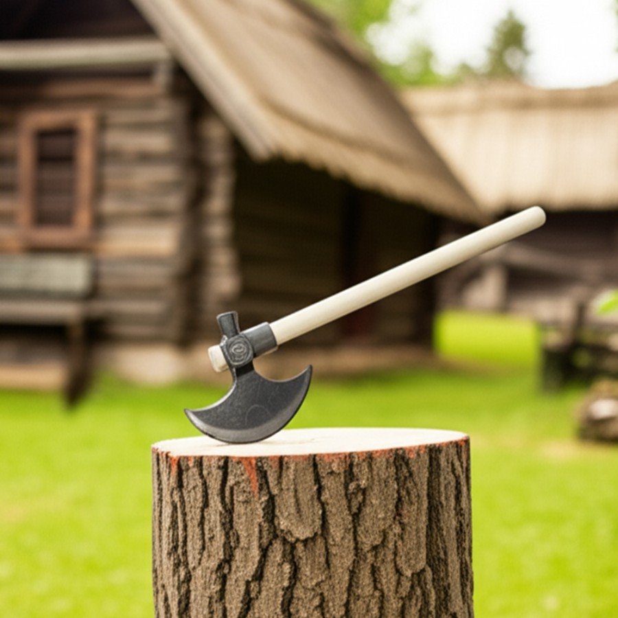 Kayı (IYI) Stamped Axe, Moon Axe – Hammer Head, Small Size, Wooden Handle 40 cm