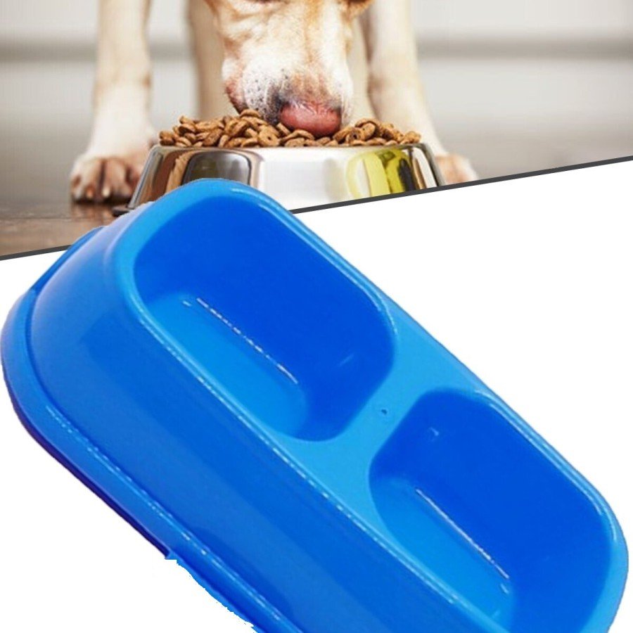Cat - Dog Food And Water Bowl Large Size With 2 Compartments Cat - Dog Food And Water Bowl Large Size With 2 Compartments