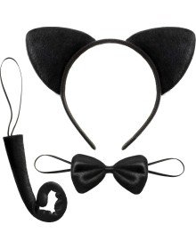 Cat Costume Crown Tail Bow Tie Set 1 Piece