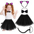 Cat Ear Crown Skirt Tail and Bow Tie Set of 4 Kids Fuchsia Cat Ear Crown Skirt Tail and Bow Tie Set of 4 Kids Fuchsia