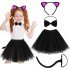 Cat Ear Crown Skirt Tail and Bow Tie Set of 4 Kids Fuchsia