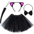 Cat Ear Crown Skirt Tail and Bow Tie Set of 4 Kids Fuchsia Cat Ear Crown Skirt Tail and Bow Tie Set of 4 Kids Fuchsia