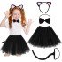 Cat Ear Crown Skirt Tail and Bow Tie Set of 4 Kids Pink