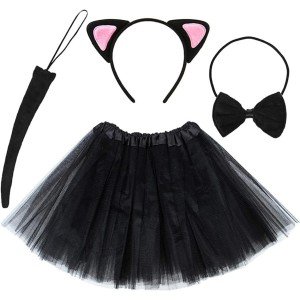 Cat Ear Crown Skirt Tail and Bow Tie Set of 4 Kids Pink Cat Ear Crown Skirt Tail and Bow Tie Set of 4 Kids Pink